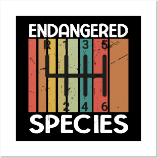 Endangered Species Manual Gearbox Stick Shift 6 Speed , retro Posters and Art